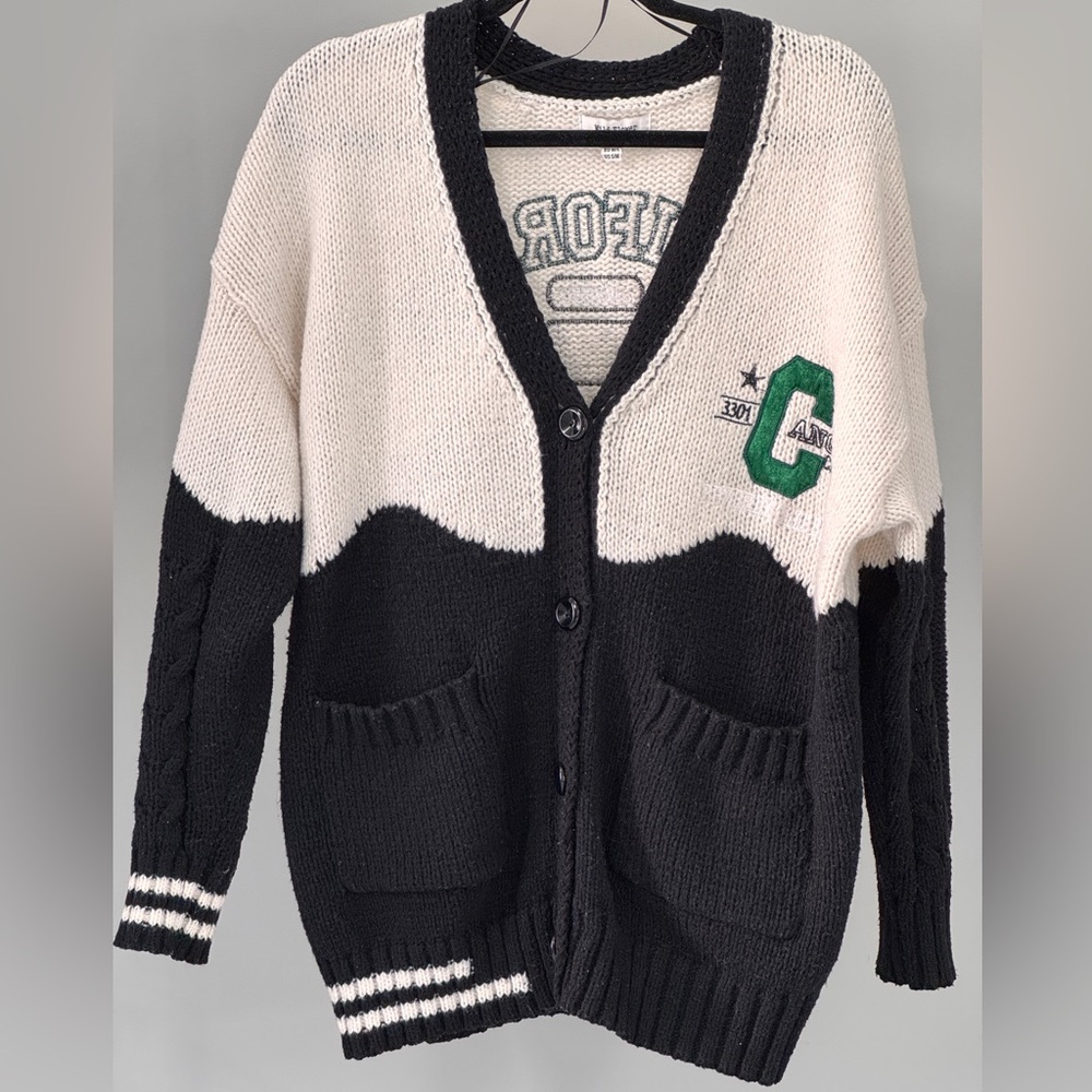 Wildflowers Black and Cream Cardigan Sweater